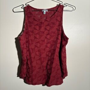 Susina Cotton Blend Textured Tank Top